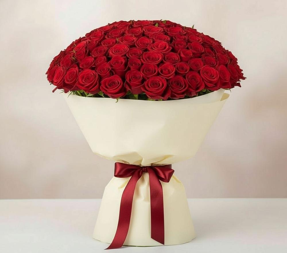 Букет 101 Красная роза Милано в Фокино Приморского края