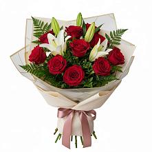 Букет цветов из:  Лилии и Розы #REPLACE_PRED# Фокино Приморского края