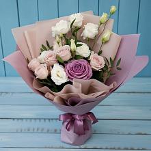 Букет цветов из:  Розы и Лизиантусы в Фокино Приморского края