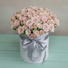 Цветочная композиция из Розы в шляпной коробке в Фокино Приморского края