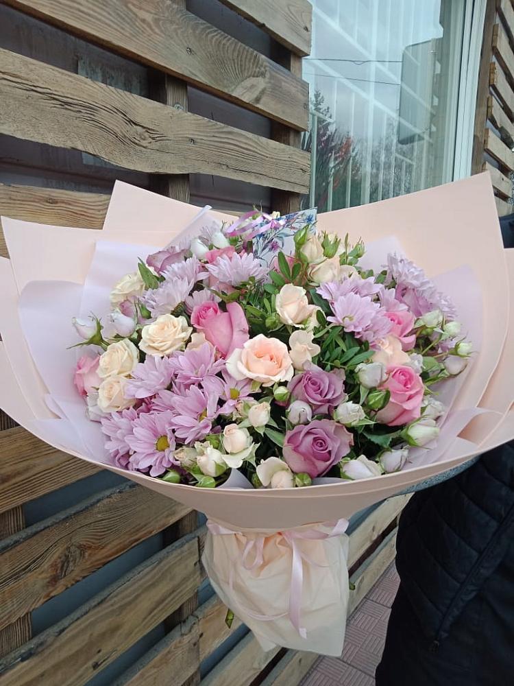 Букет цветов из: Розы и Хризантемы в Фокино Приморского края