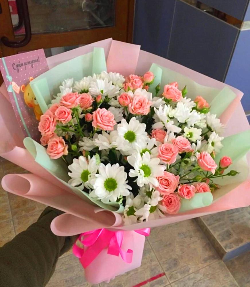 Букет цветов из: Розы и Хризантемы в Фокино Приморского края