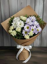 Букет цветов из:  Хризантемы и Розы в Фокино Приморского края