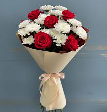 Букет цветов из:  Розы и Хризантемы #REPLACE_PRED# Фокино Приморского края