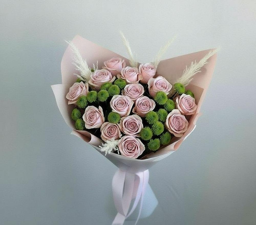 Букет цветов из: Розы и Хризантемы в Фокино Приморского края