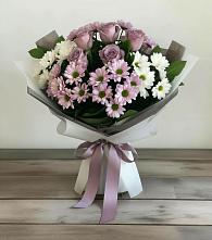 Букет цветов из:  Хризантемы и Розы в Фокино Приморского края