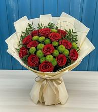 Букет цветов из:  Розы и Хризантемы в Фокино Приморского края