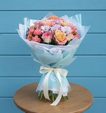 Букет цветов из:  Хризантемы и Розы в Фокино Приморского края