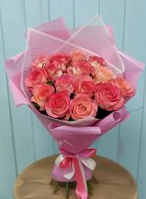 Букет 15 Розовых роз Равель в Фокино Приморского края