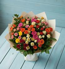 Букет Микс из разноцветных кустовых роз #REPLACE_PRED# Фокино Приморского края