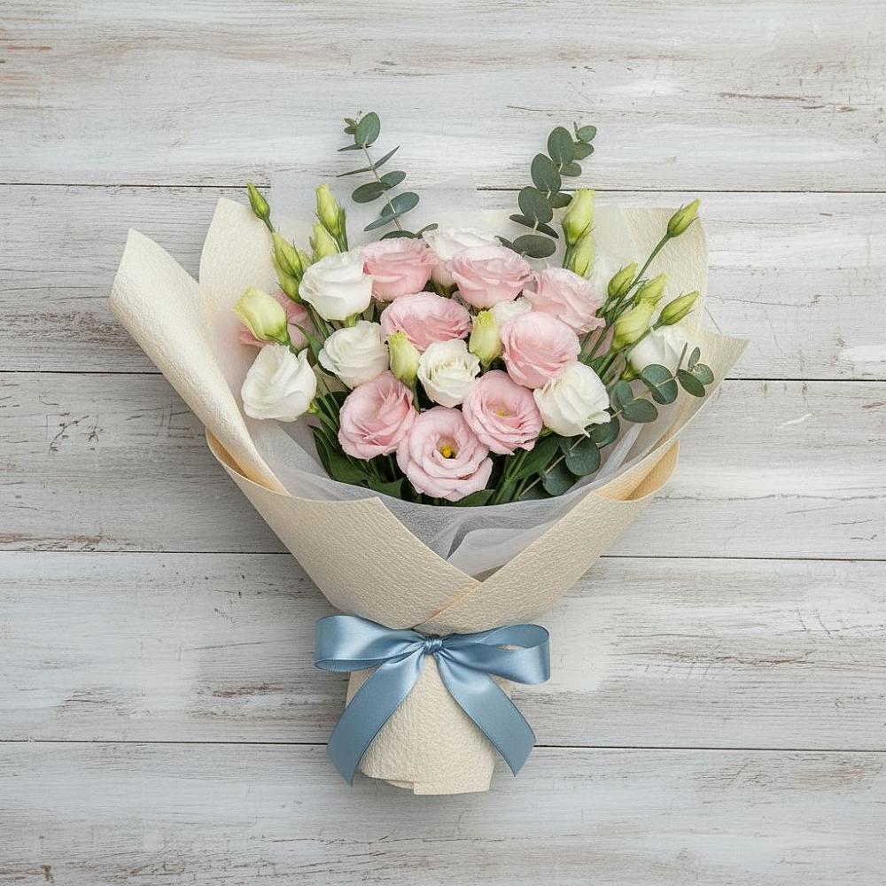 Букет цветов из: Лизиантусы в Фокино Приморского края